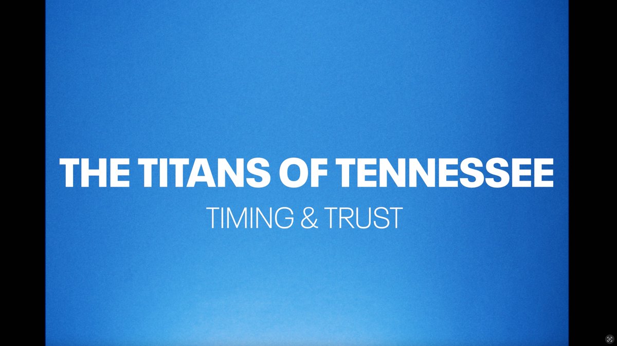 The Titans of Tennessee: Timing & Trust presented by @Seatgeek