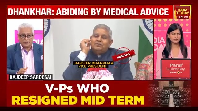 What led #JagdeepDhankhar to take this decision to resign as Vice President? @SardesaiRajdeep shares his perspective. #Newstrack | Akshita Nandagopal