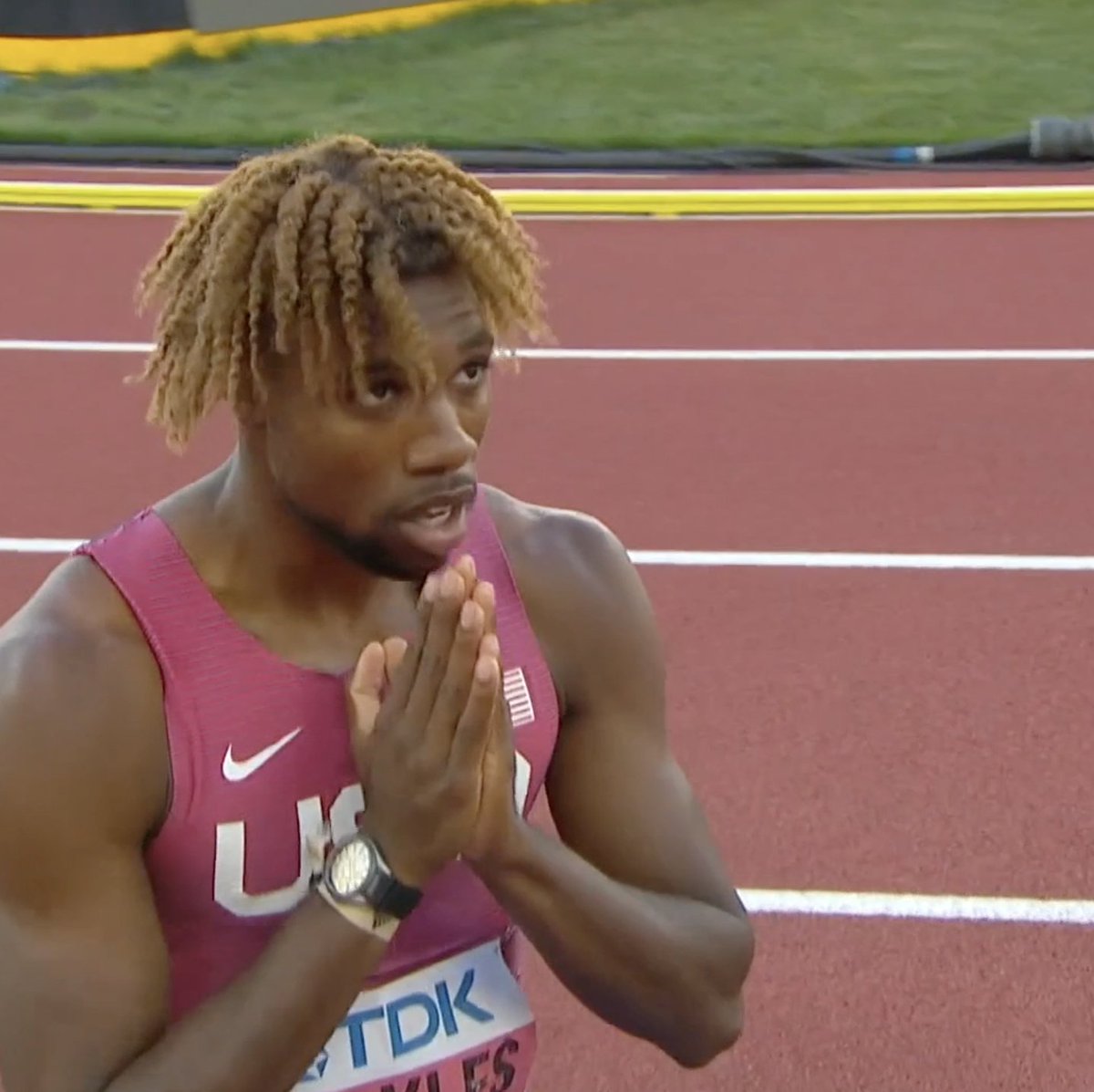 Three years ago today: 🇺🇸Noah Lyles runs 19.31 to break Michael Johnson's 200m American record and move up to 3rd in world history.