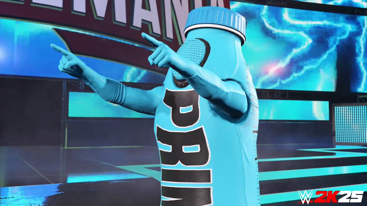Global megastar and life-sized hydration station 💧 DrinkPrime Bottle (featuring ksi) is officially in #WWE2K25’s Fearless Pack.