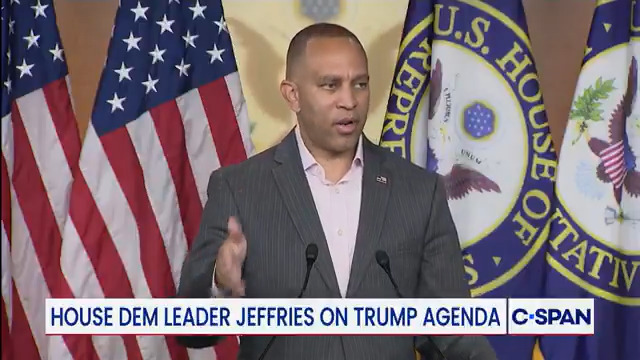 .Hakeem Jeffries: "You have Trump administration officials, like the author of Project 2025, saying that we should walk away as Republicans from the appropriations process, which means they want to shut down the government."