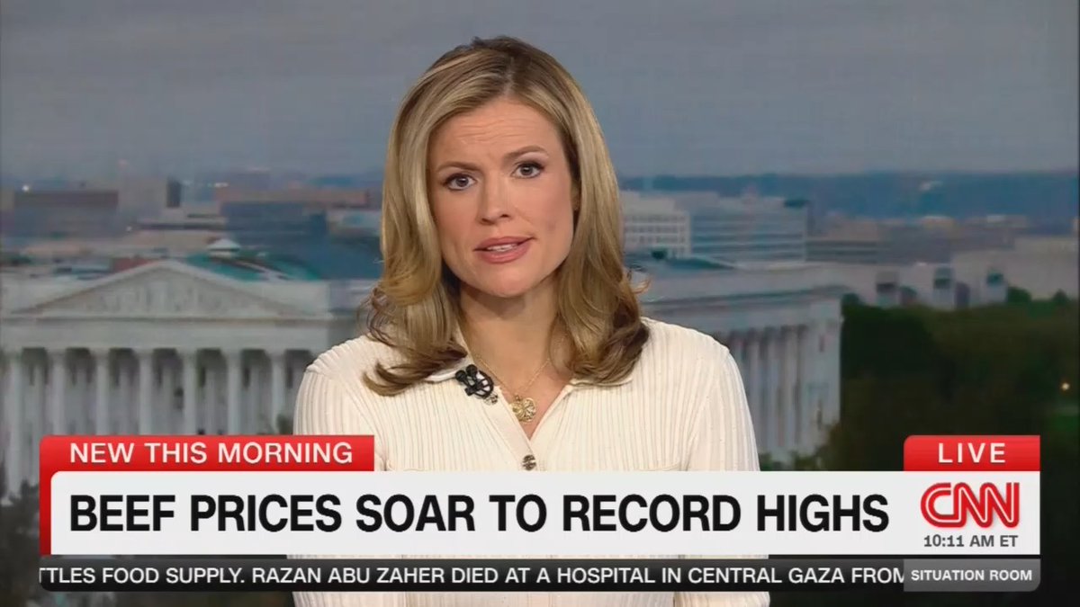 Reporter: More soaring prices at the grocery store. The cost of beef is hitting record highs across the country. Prices are up 9% since January, and beef is retailing at the grocery store for on average $9.26 a pound. That is a dramatic increase since the beginning of the year