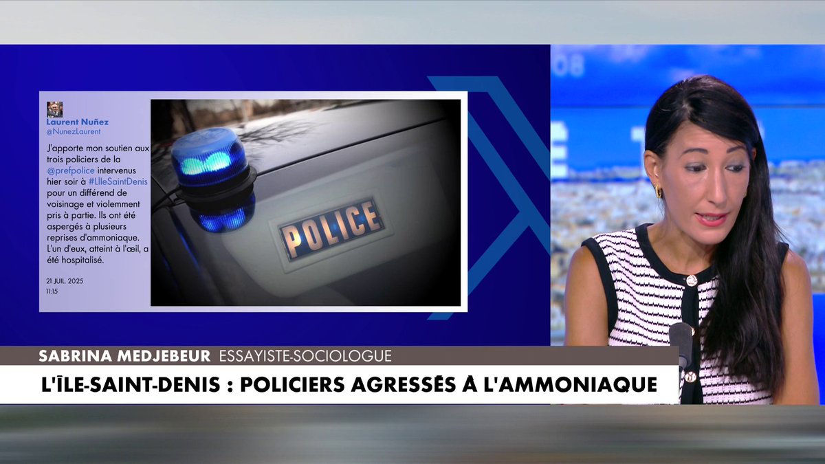 Sabrina Medjebeur, sur les policiers agressés à l’ammoniaque : «Nos élites sont les seuls responsables de cette décivilisation», dans #HDPros2