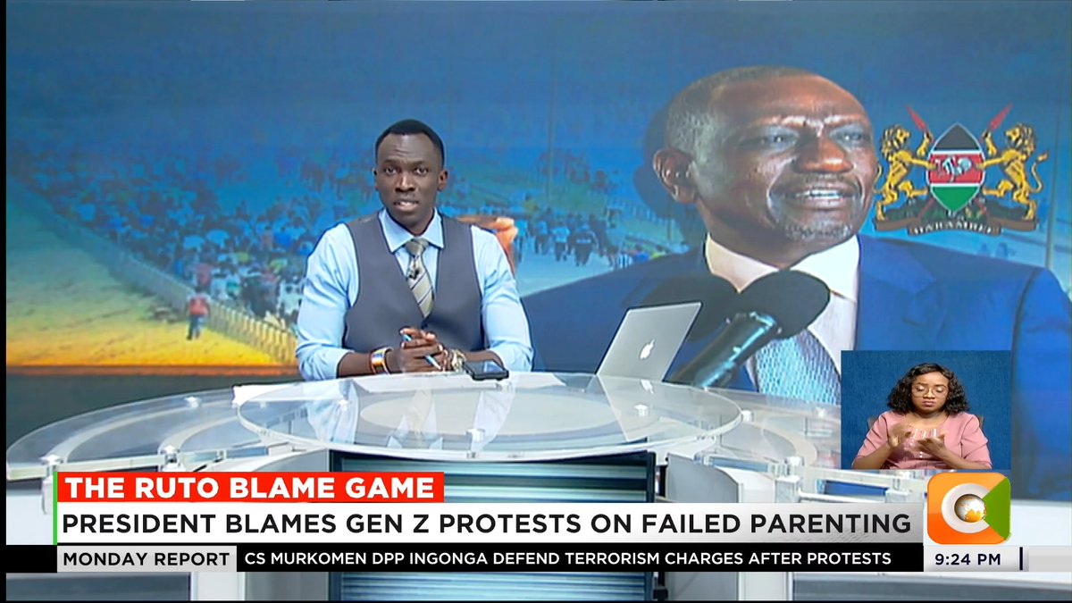 The Ruto Blame Game: President blames Gen Z protests on failed parenting Ruto previously accused church &amp; opposition of incitement Pres. Ruto accused the church of inciting the youth In 2024, Ruto called out the Ford Foundation #CitizenMondayReport Trevor Ombija, HSC