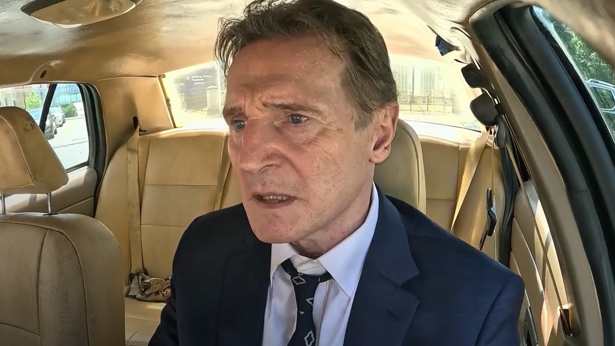Liam Neeson, Pamela Anderson, and producer Seth MacFarlane take us behind-the-scenes of filming #TheNakedGun.