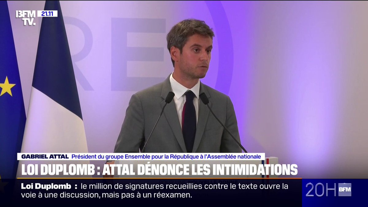 Loi Duplomb: "Dans une société démocratique saine, on doit pouvoir prendre des décisions sans le faire sous la menace", déclare Gabriel Attal