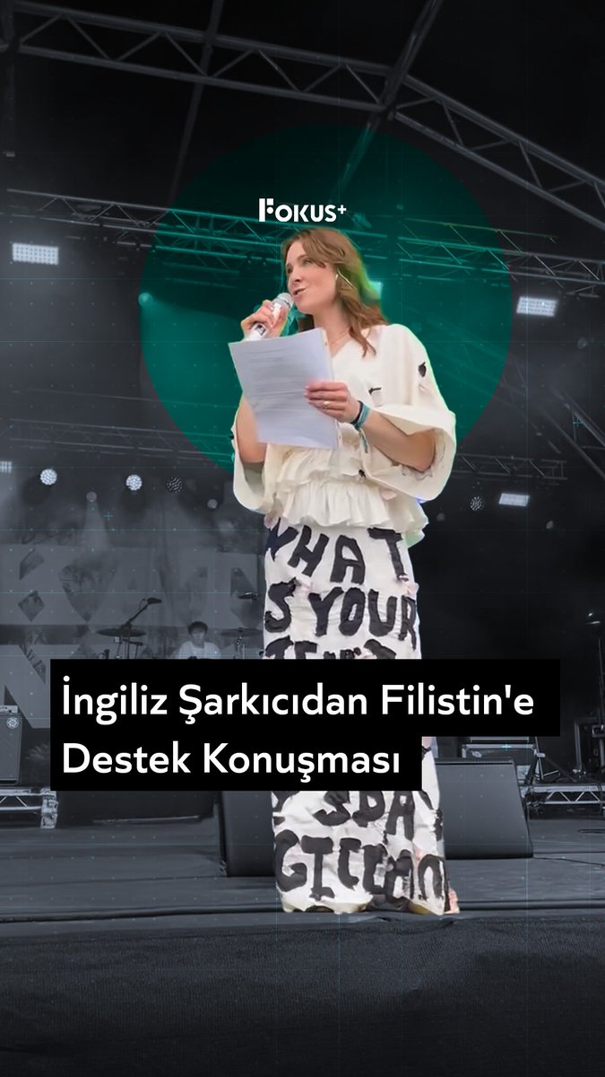 ➕İngiliz sanatçı Kate Nash, Nottingham’daki “Splendour” festivalinde sahneye “Gazze’yi Özgür Bırakın” yazılı elbiseyle çıkarak Filistin’e güçlü bir mesaj verdi.