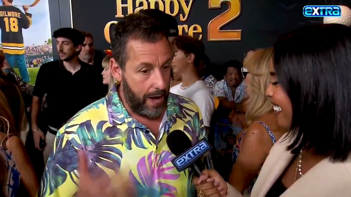Adam Sandler raves over Travis Kelce and his #HappyGilmore2 cameo, jokes he "didn't want to bother" Taylor Swift: "She's done a lot for our planet." 🫶