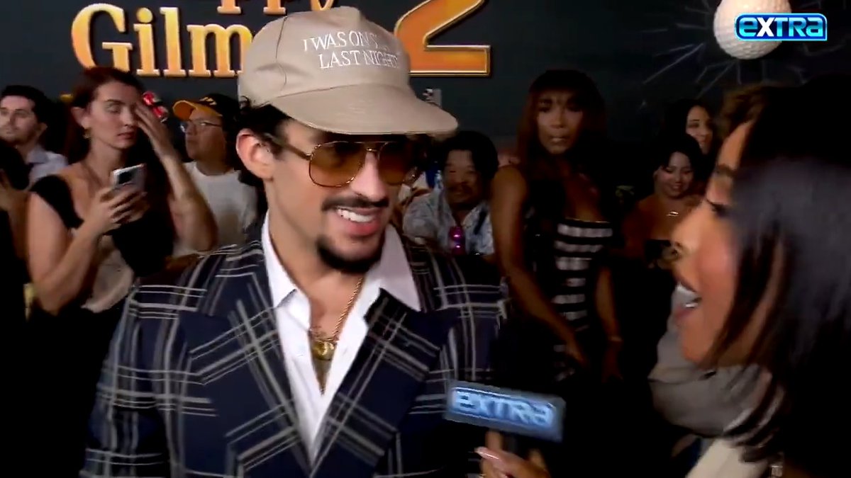 Bad Bunny shows love for his tío Adam Sandler and teases "crazy" #HappyGilmore2 honey scene with Travis Kelce — he jokes Taylor Swift can be the bear! 🍯😝