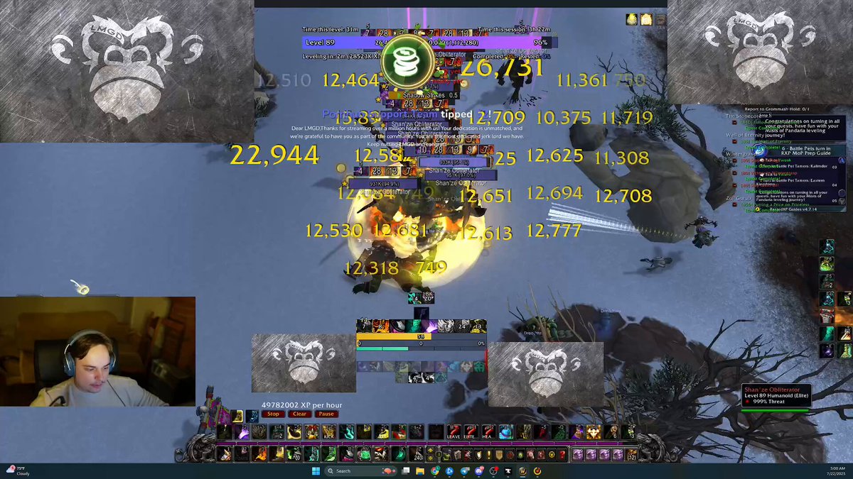 𝐋𝐄𝐕𝐄𝐋 𝟗𝟎 𝐈𝐍 𝐉𝐔𝐒𝐓 𝐎𝐕𝐄𝐑 𝟑 𝐇𝐎𝐔𝐑𝐒 Mists of Pandaria Classic launched only 3 hours ago and we already have our first level 90. LMGD, who grabbed first level 85 in Cata Classic has managed to back it up with first level 90 in MoP Classic.