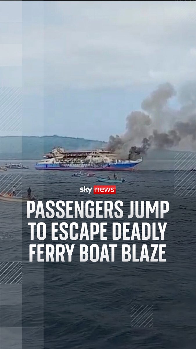 Several people have died after a passenger ferry carrying hundreds of people caught fire at sea off Sulawesi island in Indonesia. More ➡️
