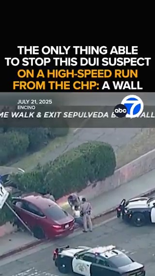 CHP officers chased him on streets and freeways trying to get close enough to use the PIT maneuver on a fleeing DUI suspect. But what finally ended his high-speed run: a wall. The sudden end the suspect never saw coming - Tonight at 11 from ABC7.