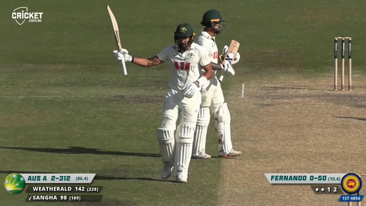 An Australia A century for Jason Sangha! Stream it live: | #AusAvSLA
