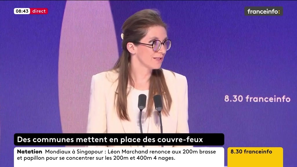 🔴 Couvre-feux aux mineurs ➡️ "Il faut laisser la prérogative et la liberté aux maires", dit Aurore Bergé.