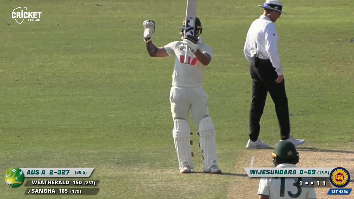 You're in the zone when you don't even realise you've hit a milestone! Weatherald goes to 150 #AUSAvSLA