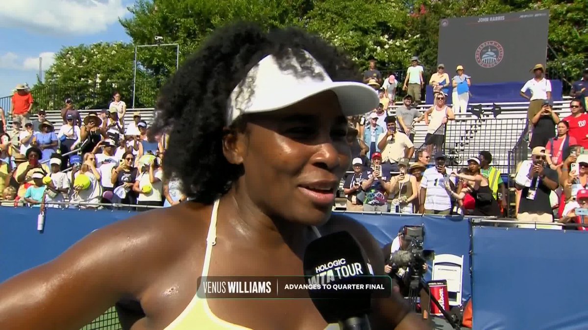 🗣️ "It's inspiring to be out here" Venus Williams made a winning return to tennis alongside Hailey Baptiste as they claimed a 6-3 6-1 victory against Eugenie Bouchard and Clervie Ngounoue in the Citi Open women's doubles 🎾