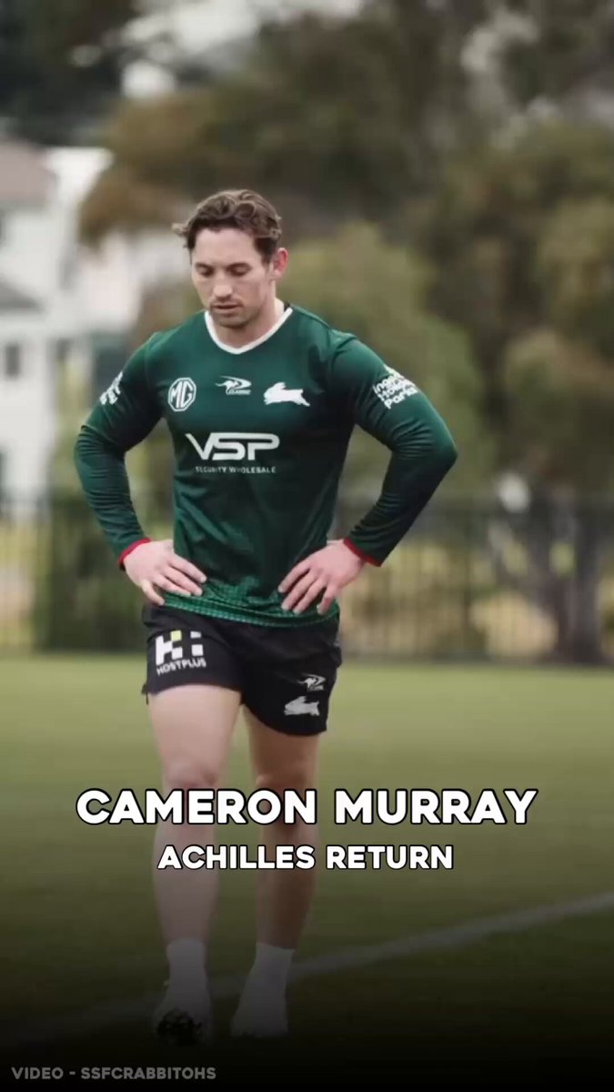 Cameron Murray is training hard & hoping to return to play for the Rabbitohs sometime before the season is over. Murray underwent achilles repair surgery in February after suffering a rupture at training & then required another procedure in April to address a post operative infection. If he is able to prove his fitness for a few regular season games he would be returning 6 months post surgery - usual recovery range in the NRL is 5-8 months.