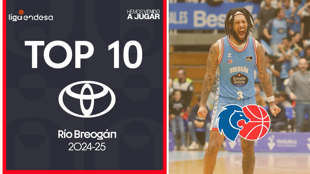 🤯 La 𝙡𝙤𝙘𝙪𝙧𝙖 se adueñó del Pazo esta temporada... 🍿 Breoganista, prepara las palomitas porque... ¡Vas a revivir la emoción en el #Top10Toyota con las MEJORES JUGADAS del Río Río Breogán en la 2024-25! 😱 TEAM DAY RÍO Río Breogán 🩵 Toyota España | #LigaEndesa