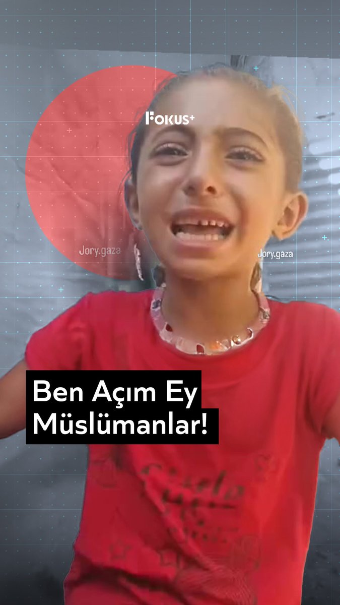 ➕ "Ben Açım Ey Müslümanlar!" ▪️ Açlıktan bitkin düşen Gazzeli bir kız çocuğu, Müslümanlara, Araplara ve tüm dünyaya seslenerek yardım çağrısında bulundu.