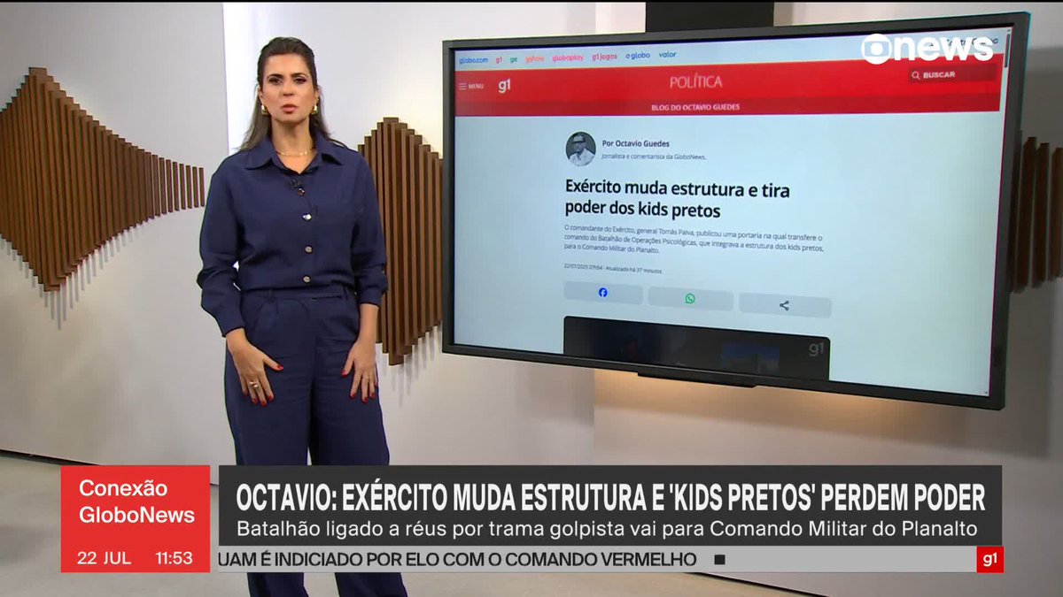 .Octavio Guedes: Exército altera organização e retira poderes do Comando de Operações Especiais, os chamados “kids pretos”, de onde saiu a maior parte dos militares denunciados por tentativa de golpe. #ConexãoGloboNews ➡ Assista à #GloboNews: