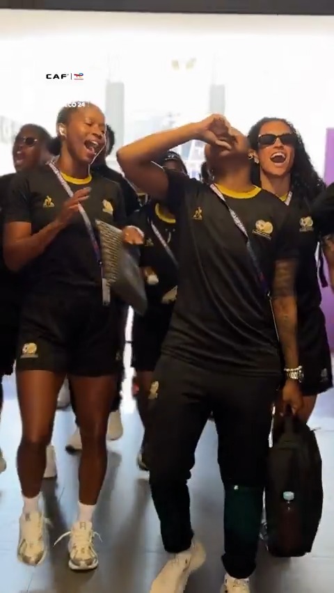 The entrance speaks volumes, Banyana Banyana are here. 🤩 #TotalEnergiesWAFCON2024