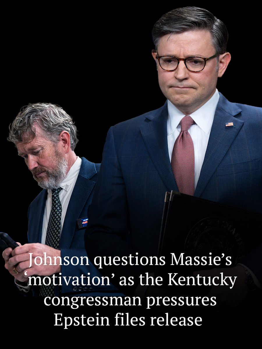 .Speaker Mike Johnson questions Thomas Massie's 'motivation' as the Kentucky congressman pressures Epstein files release