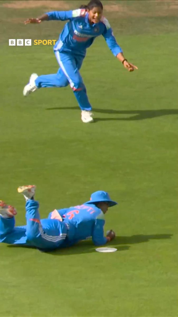 'It's like Wonder Woman in a wide brim hat!' 🦸 WHAT a catch from Deepti Sharma! 👏 #BBCCricket #ENGvIND