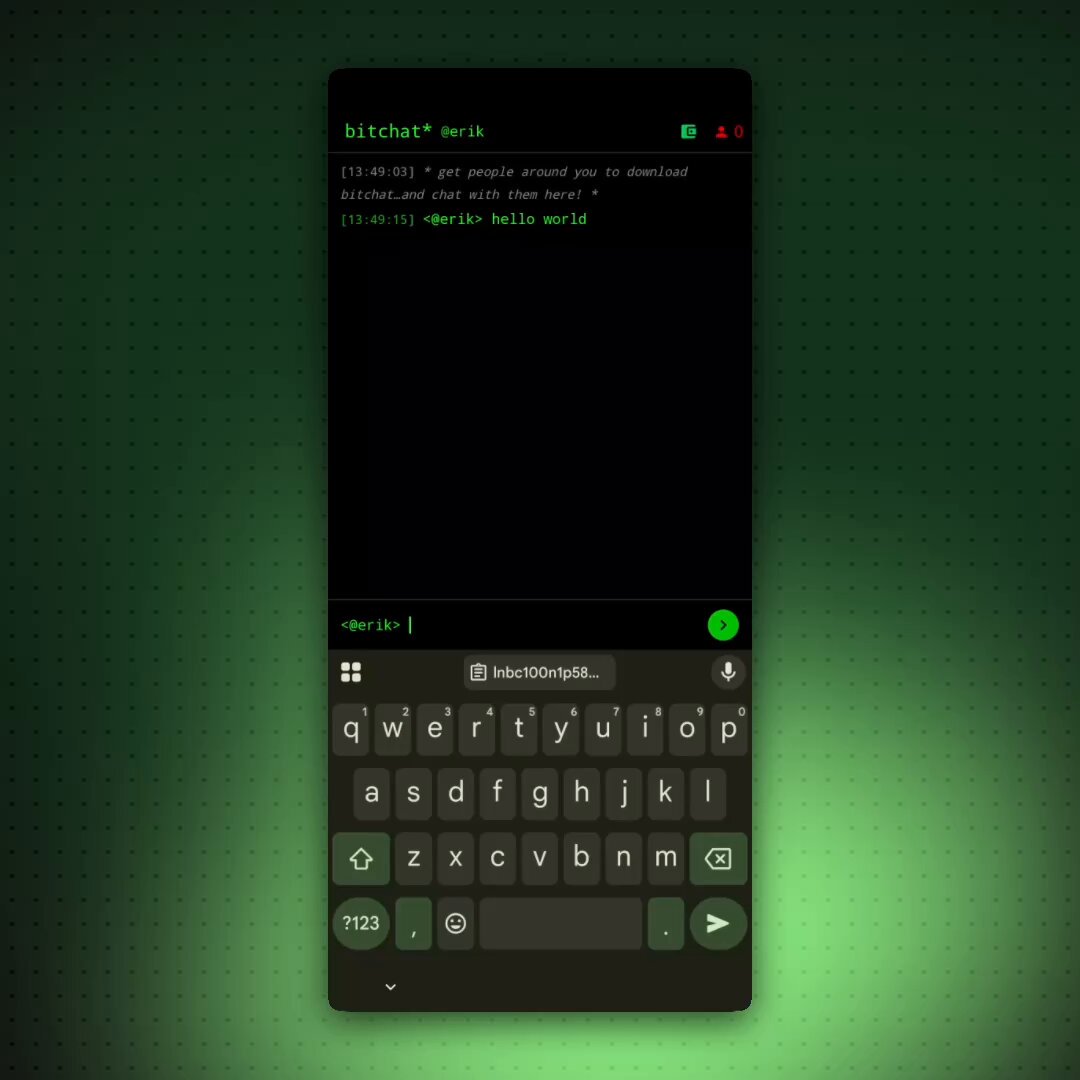 Bitcoin developer Erik builds prototype of a fully functional Bitchat Cashu wallet on Android. Bitchat is the new Bluetooth messaging protocol the founder of Twitter @Jack Dorsey released last week that does not need internet or cell service.