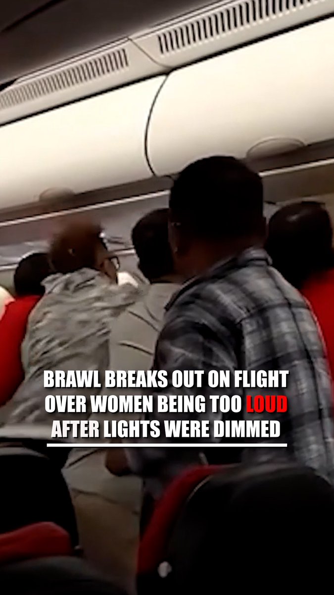 A heated argument turned into a mid-air brawl when a group of women refused to stop talking loudly after the lights were dimmed for passengers to sleep, despite a father’s request for silence.