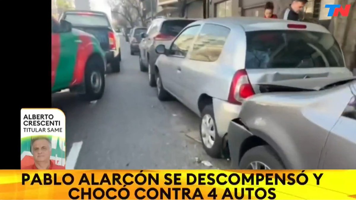 "Pablo Alarcón": Porque informan que sufrió un ACV mientras manejaba y chocó contra autos estacionados