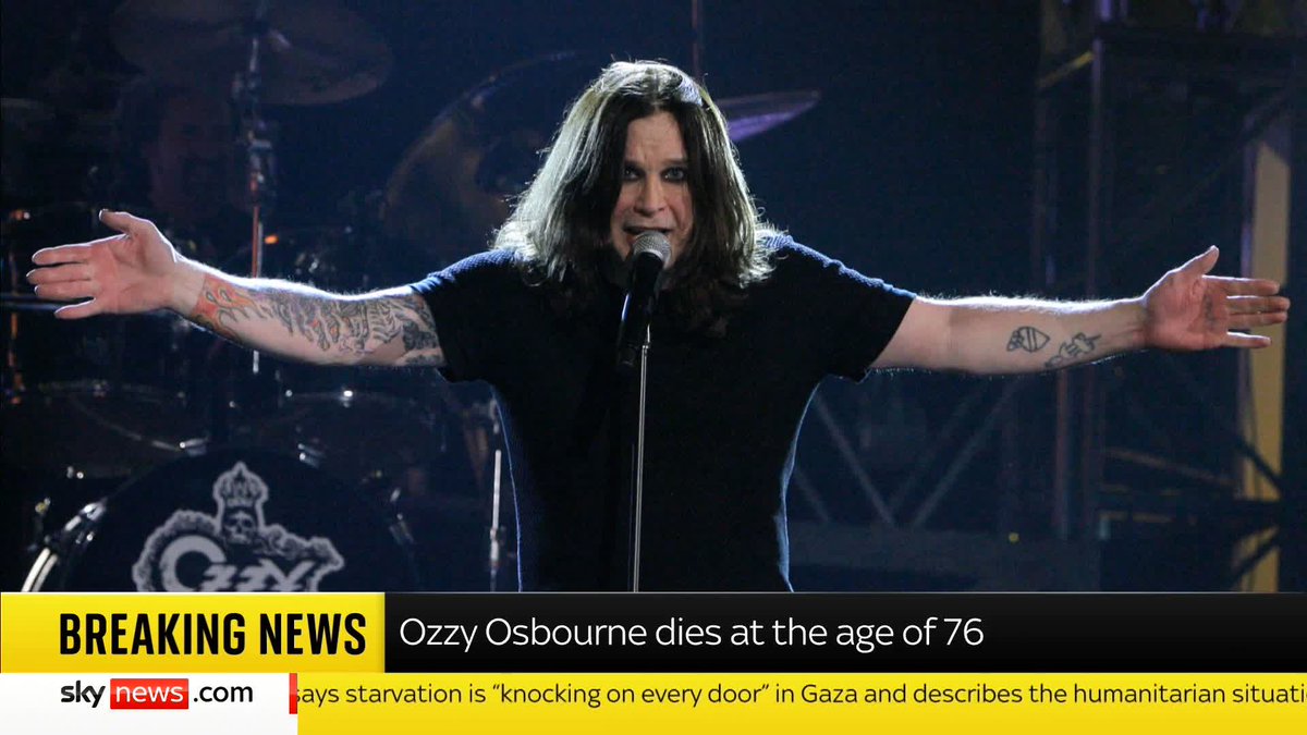 BREAKING: Ozzy Osbourne has died at the age of 76. 📺 Sky 501, Virgin 602, Freeview 233 and YouTube