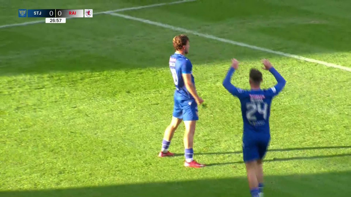 A brilliant finish from Jamie Gullan! 🙌 What a touch that was to take the ball down and finish for the St. Johnstone FC opener 🔵 @SPFL | #PremierSportsCup