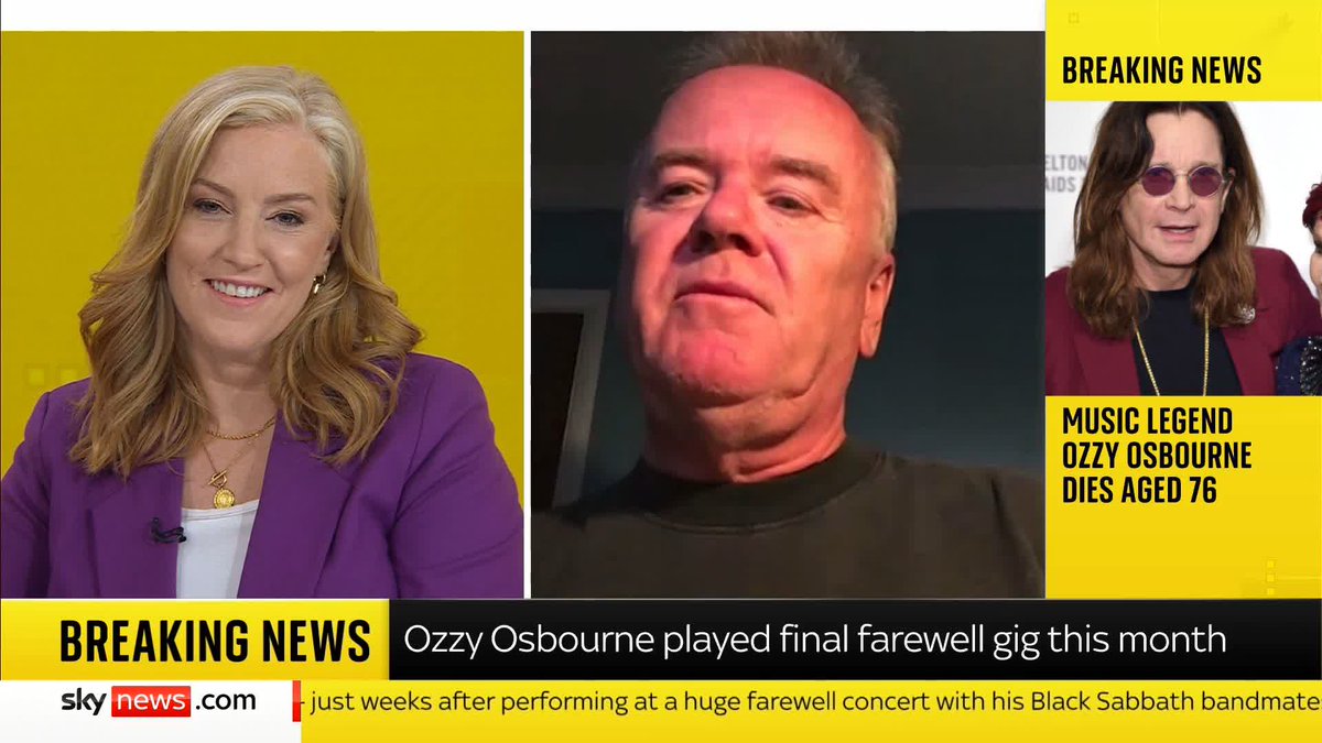 "The Midlands has always been the epicentre of hard-rock and metal." Ozzy Osbourne superfan Mark Williams says the singer was on "great form" at his final gig in Birmingham earlier this month. 📺 Sky 501, Virgin 602, Freeview 233 and YouTube