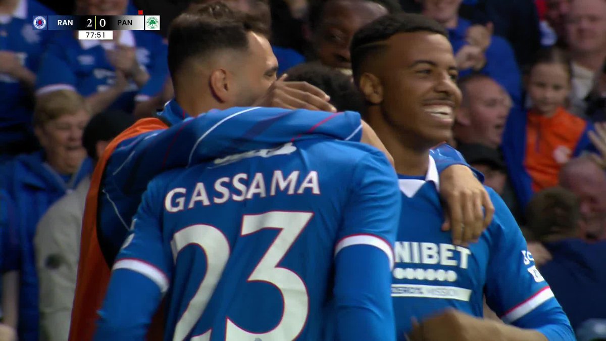 An all important second goal for Rangers Football Club ๐ต What a moment for Djeidi Gassama as he announces himself at Ibrox in style ๐