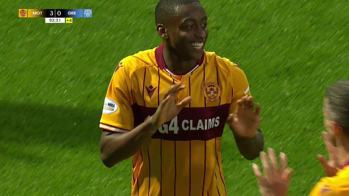 Tawanda Maswanhise, that is GENIUS! 🤯 A stunning curler from the Motherwell FC man 😍 #PremierSportsCup | SPFL