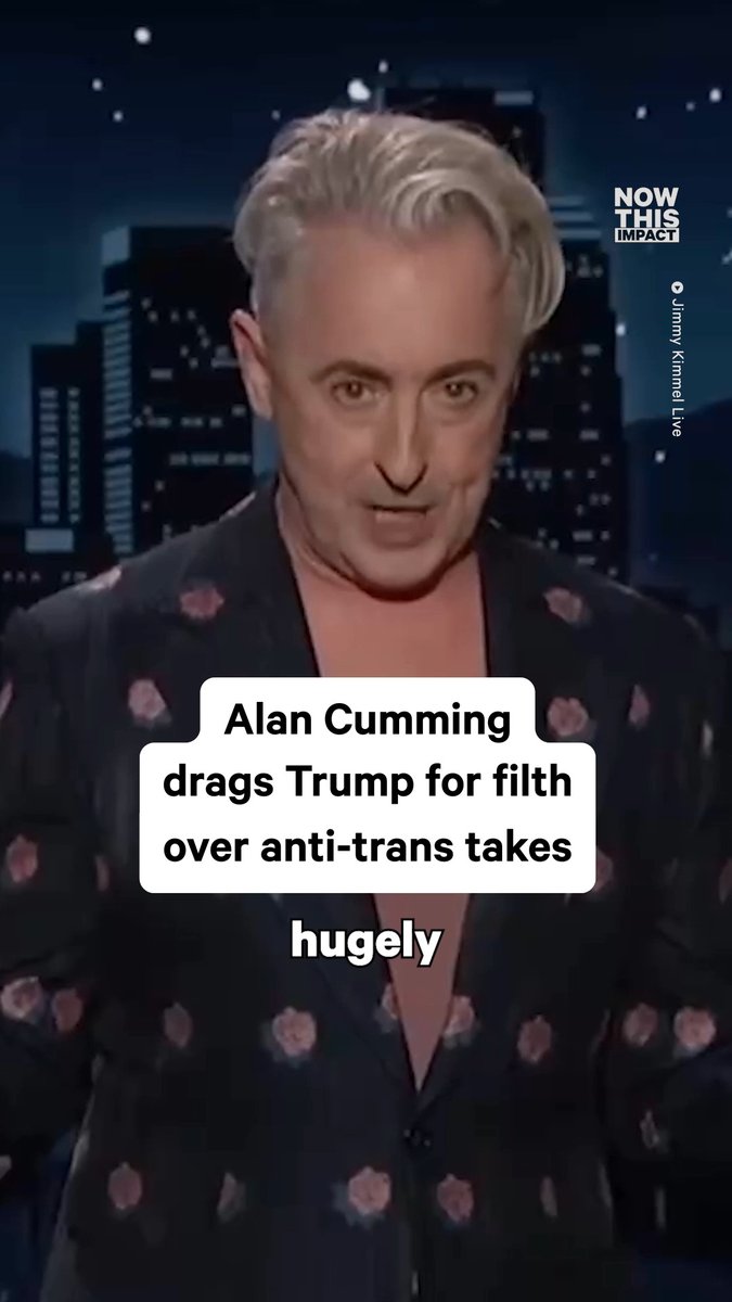 Actor and ‘Traitors’ host Alan Cumming brilliantly criticized Trump and the right’s unfounded attacks on transgender Americans.