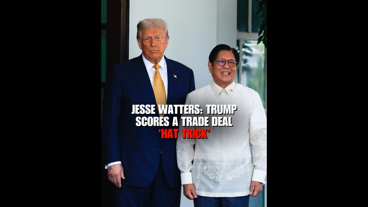 .Jesse Watters reacts as President @realdonaldtrump announces he's signed "the largest trade deal in history."