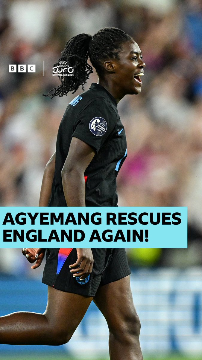 "The saviour of England!" 🦁🔥 Relive the moment Michelle Agyemang rescued the #Lionesses once again with 96th minute equaliser against Italy. #BBCFootball #WEURO2025