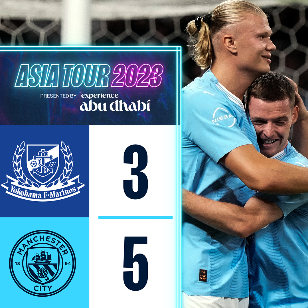 #OnThisDay: Yokohama FM 3-5 #ManCity [2023] ⚽️ [27'] Anderson Lopes ⚽️ [37'] Ken Matsubara ⚽️ [86'] Kenta Inoue - ⚽️ [40'] John Stones ⚽️ [43'] Araña 🕷 ⚽️ [52', 90+2'] Erling Haaland ⚽️ [72'] Rodri