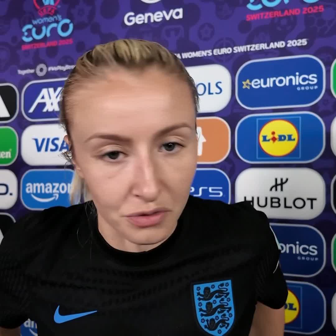 "It's a team that deserves to be in those moments" 💪 Leah Williamson reacts to a dramatic win over Italy to send England to the final of Euro 2025 ⏩