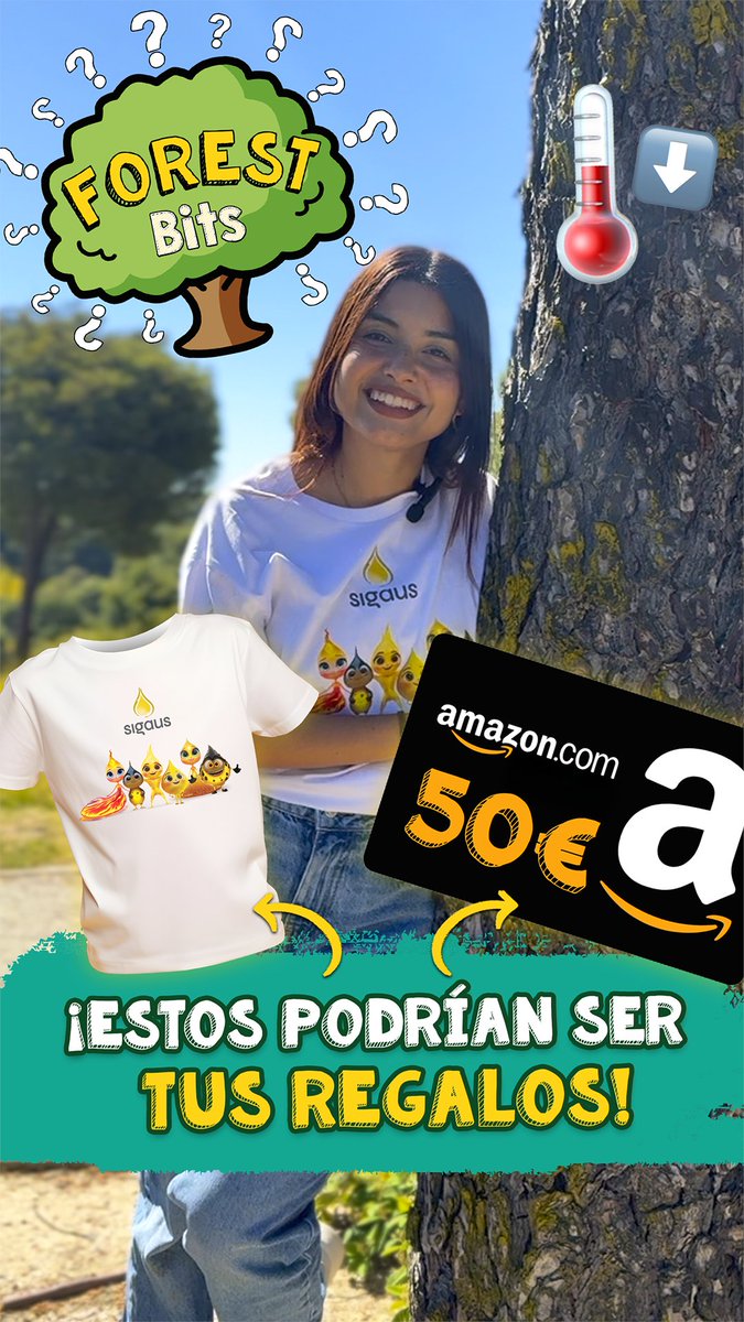 🟢 ¡Te regalamos 50 € en Amazon y la camiseta más viral! 1. Síguenos Haces Más con SIGAUS 2. ¿Cuánto pueden bajar la temperatura de nuestras ciudades los árboles? Deja tu respuesta y menciona a dos amigos. Participa hasta el miércoles 30 de julio a las 23:59.