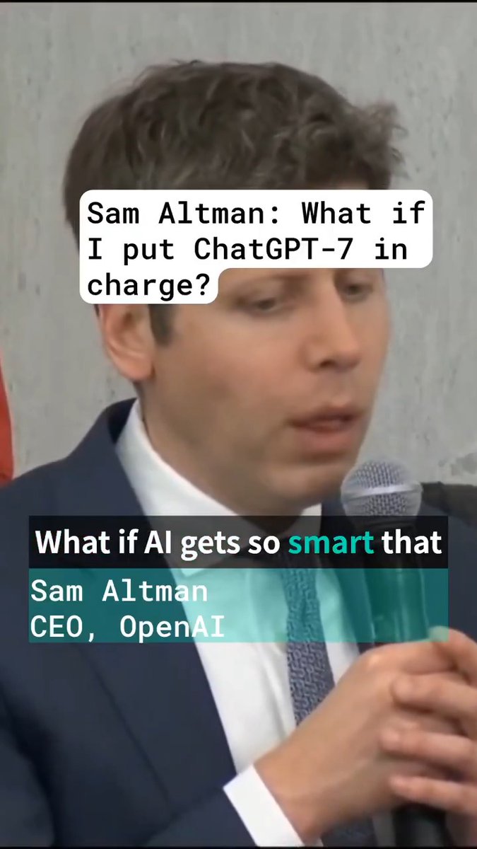 "What if I cannot make any better decision about how to run OpenAI and I just say, you know what? I fully hand it over. ChatGPT-7, you are in charge. Good luck." Sam Altman on how things can go wrong.