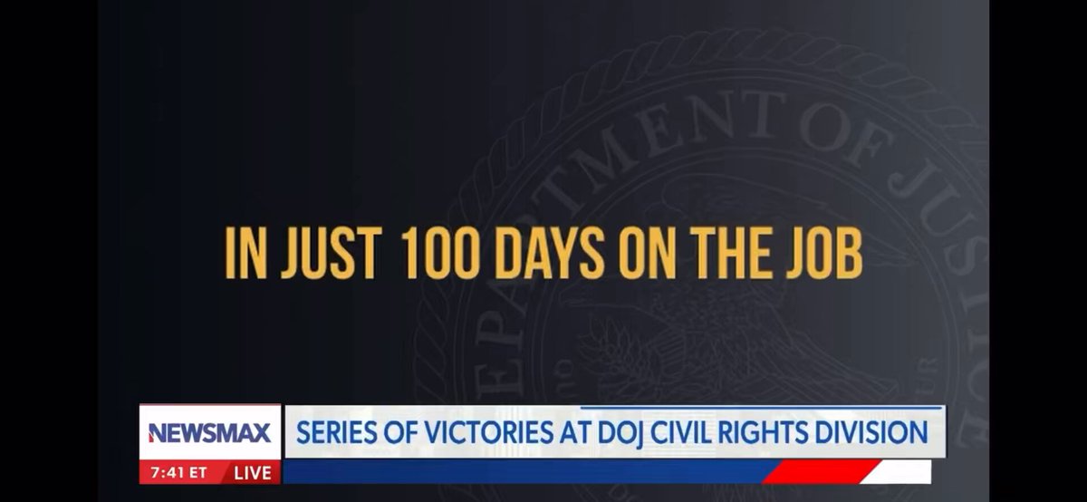 Appreciate the opportunity to join Rob Schmitt to discuss all the amazing things the DOJ Civil Rights Division Division is doing!