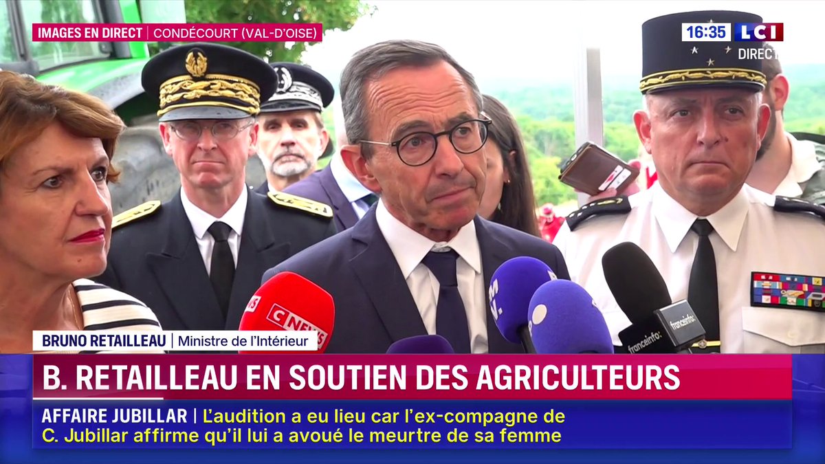 🗣️ "On n'a pas le droit d'occuper illégalement un terrain communal, on n'a pas le droit d'occuper illégalement un terrain agricole dans une propriété privée" rappelle Bruno Retailleau