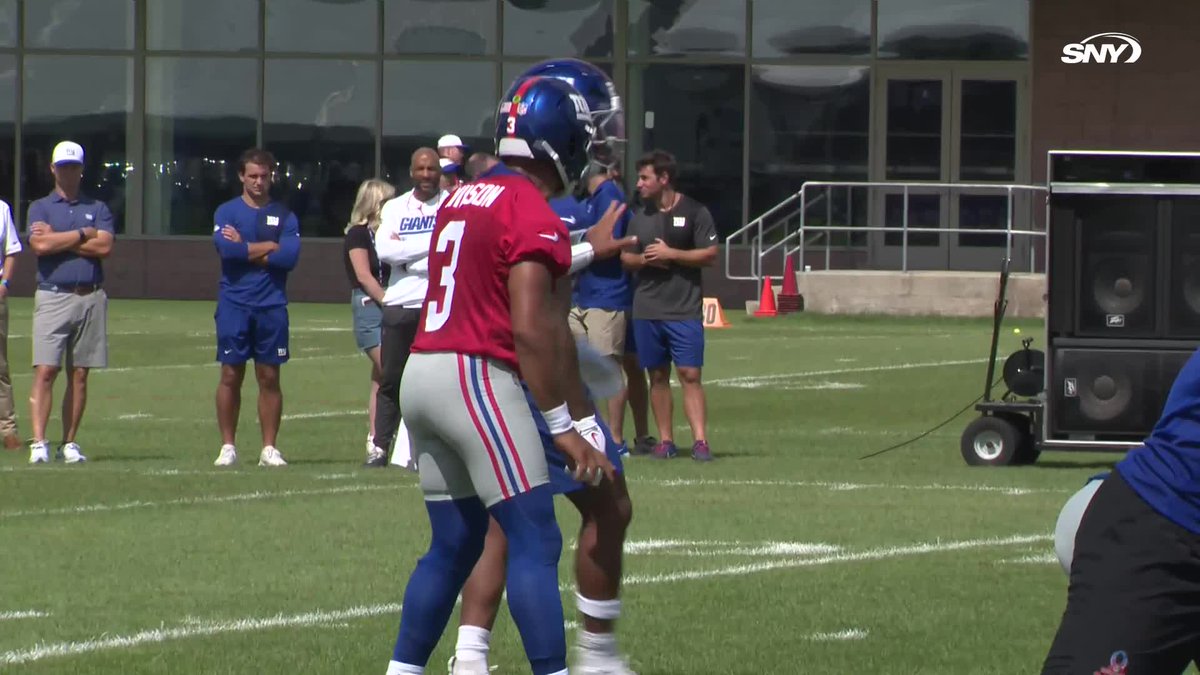 Nabers telling Russ to throw it further... Get open and give your QB somewhere to throw it