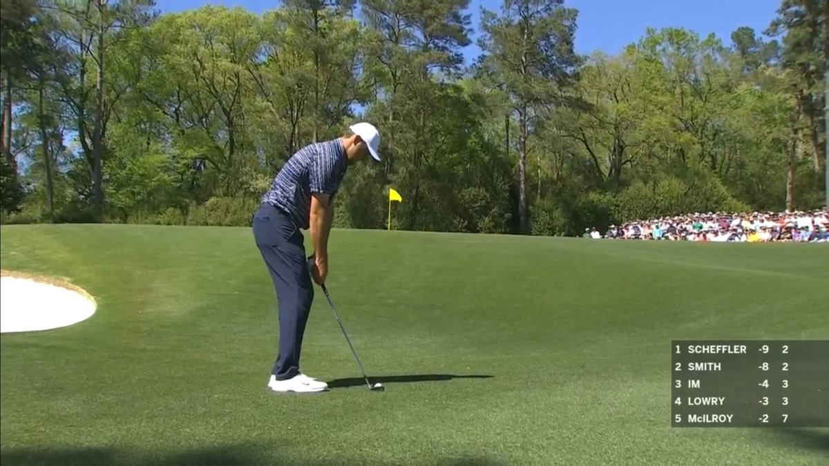 Scottie’s most memorable shot? Thing that made it so good to me… Cam Smith birdied 1&2 to get within one of Scottie’s lead. Both of them hit it here on 3. Cam, best short game in the world at the time, hit it to 15ft. Scottie then did this…