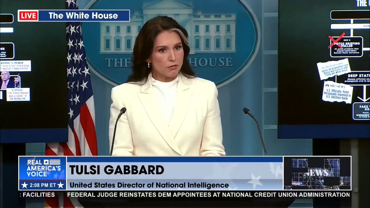 "PRESIDENT OBAMA, HILARY CLINTON, BRENNAN, CLAPPER, COMEY, AND OTHERS, INCLUDING THEIR MOUTHPIECES IN THE MEDIA, KNOWINGLY LIED" DNI Tulsi Gabbard