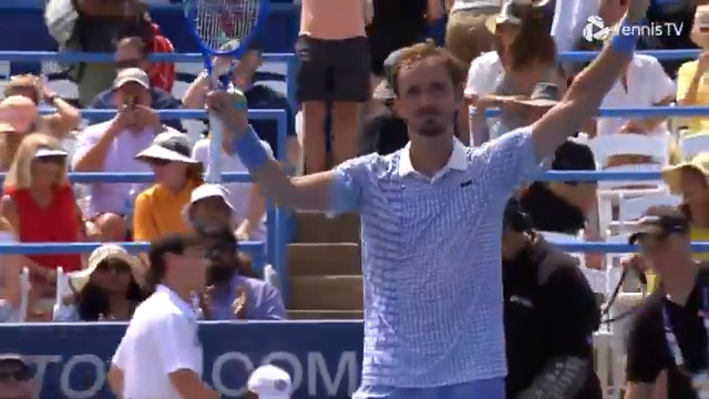 He was made to work 🥵 Daniil Medvedev showcases his grit and takes out home hope Opelka to progress in Washington. Mubadala Citi DC Open | #MubadalaCitiDCOpen