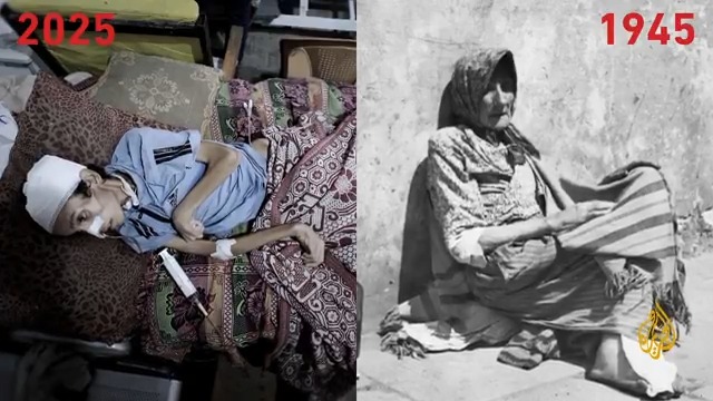 صور الجوع والأجساد الذاوية القادمة من #غزة تُذكّر بجرائم النازية والتي فتكت في معسكراتها بأرواح الصغار والكبار بلا أي شفقة، يومها غضب العالم وتحرك وأطاح بالنظام النازي.. فلماذا يتجاهل العالم اليوم القاتل والقتيل؟ #الأخبار #حرب_غزة