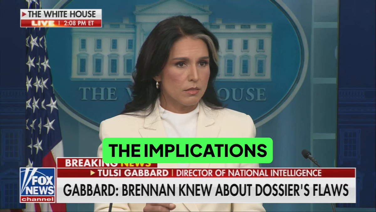 Back in the briefing room, Gabbard didn’t waver. She closed with a clear summary of what the public now had in front of them. This was a HISTORIC abuse of power and levels of corruption never before witnessed by the American people. “The implications of this are far-reaching and have to do with the integrity of our democratic republic.” “It has to do with an outgoing president taking action to manufacture intelligence, to undermine and usurp the will of the American people in that election, and launch what would be a year’s long coup against the incoming president of the United States, Donald Trump.” She finished simply: “Thank you.” This wasn’t Watergate. It was orders of magnitude beyond it.